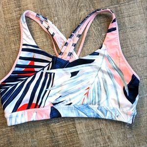 Athleta sports bra cross back floral tropical